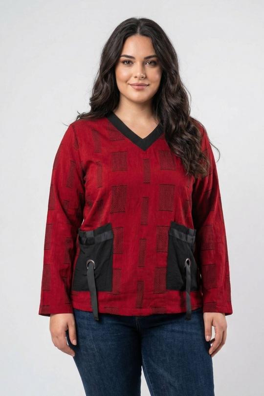 T-shirts Femme Rouge Pomme Rouge C6138 Efashion Paris