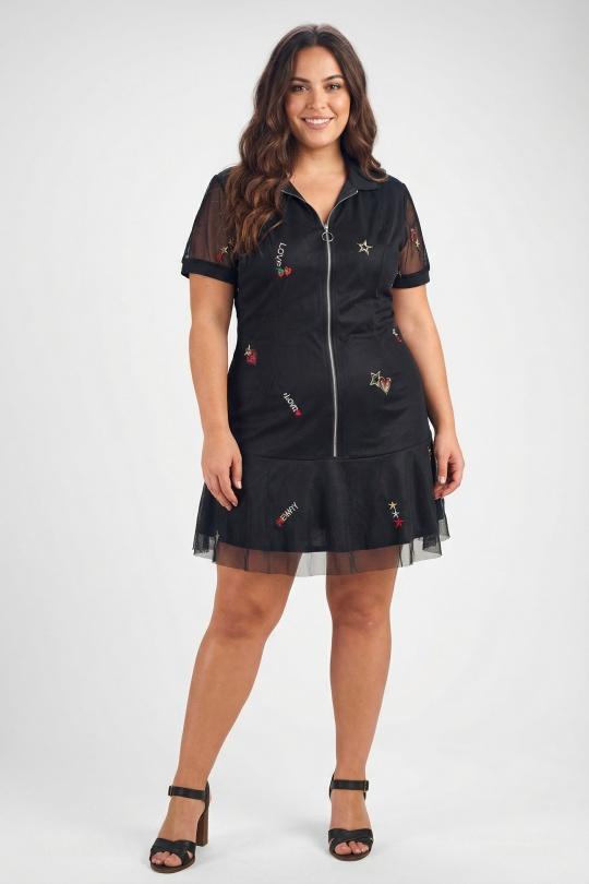 Robes & Combinaisons Femme Noir Pomme Rouge PC6214 Efashion Paris