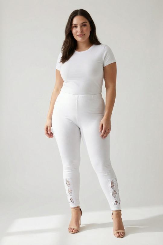 Leggings  Femme Blanc Pomme Rouge B121 Efashion Paris