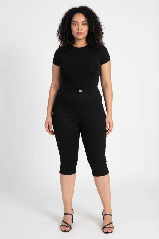 Pantacourts Femme Noir Pomme Rouge B232 Efashion Paris