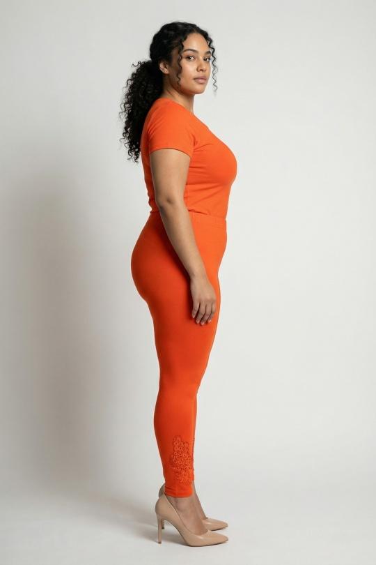 Leggings  Femme Orange Pomme Rouge B133 Efashion Paris