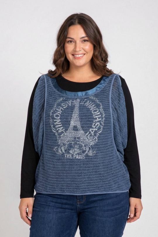 Tops Femme Bleu Pomme Rouge A553 Efashion Paris