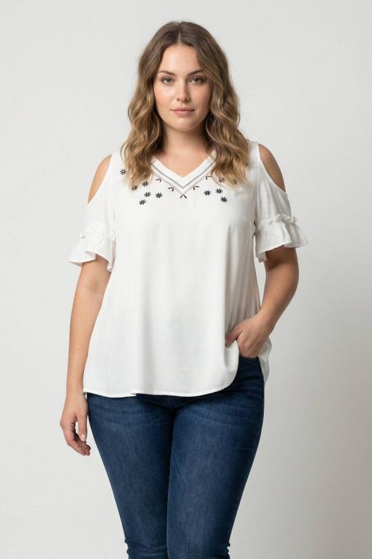 Tops Femme Blanc Pomme Rouge A963 Efashion Paris