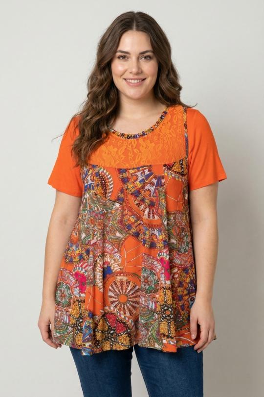 Tuniques Femme Orange Pomme Rouge A233 Efashion Paris