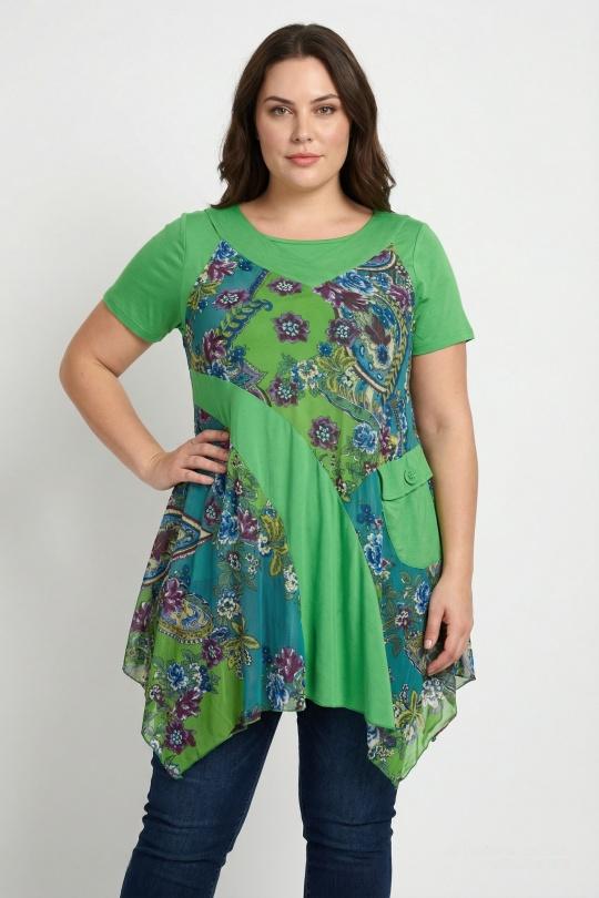 Tuniques Femme Vert Pomme Rouge A235 Efashion Paris