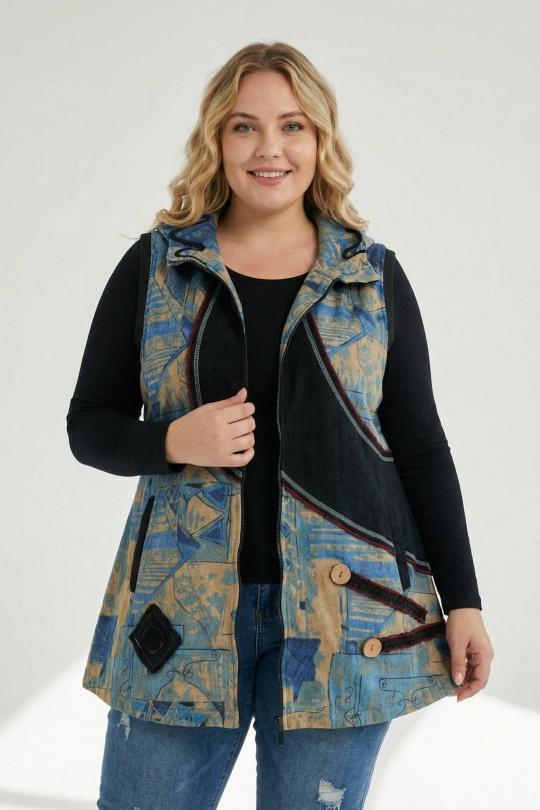 Gilets Femme Bleu Pomme Rouge A705 Efashion Paris