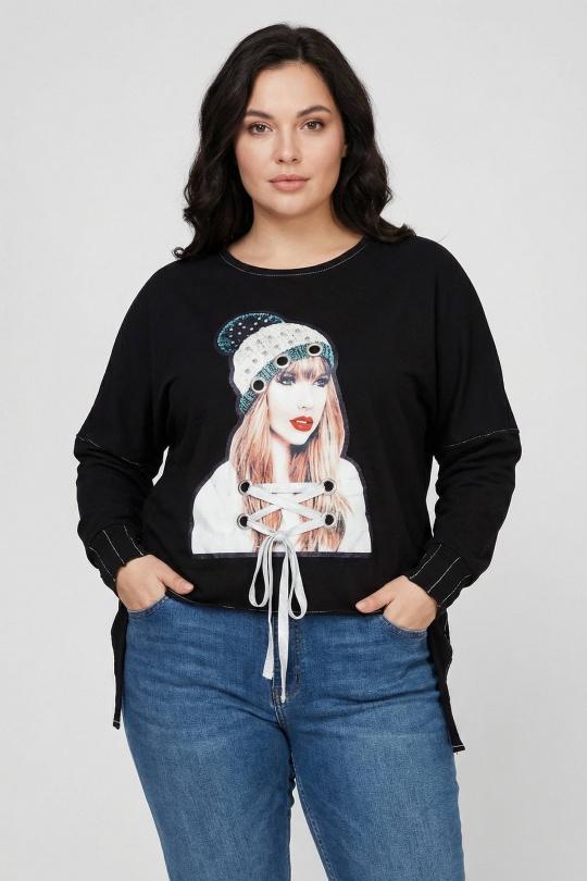 T-shirts Femme Noir Pomme Rouge A932 Efashion Paris