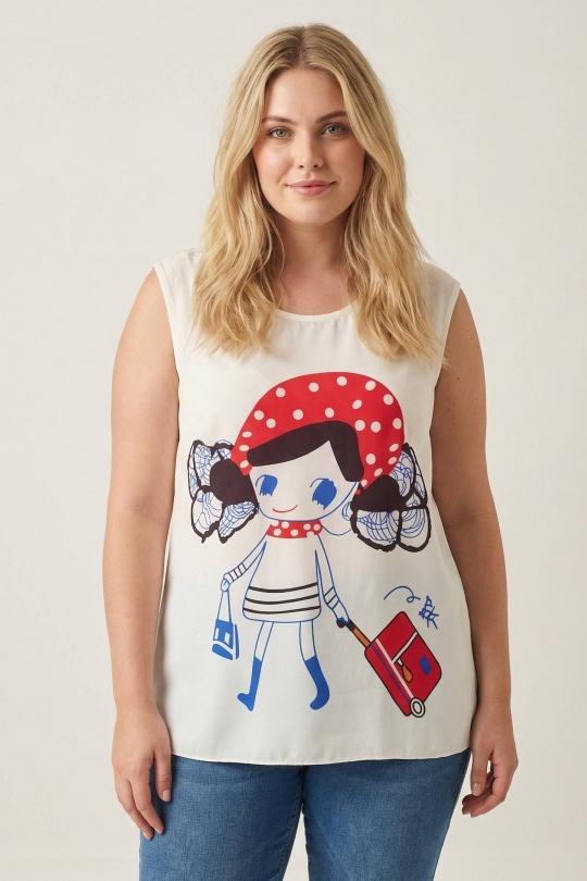 Tops Femme Blanc Pomme Rouge A880 Efashion Paris