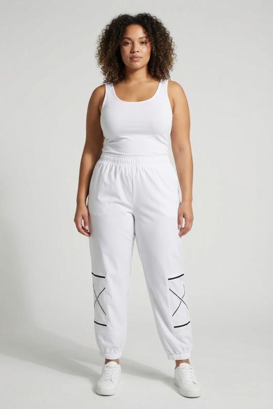 Pantaloni Donna White Pomme Rouge B175 Efashion Paris