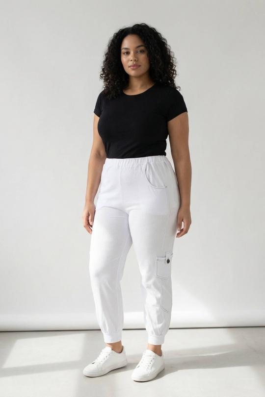 Pantaloni Donna White Pomme Rouge B101 Efashion Paris