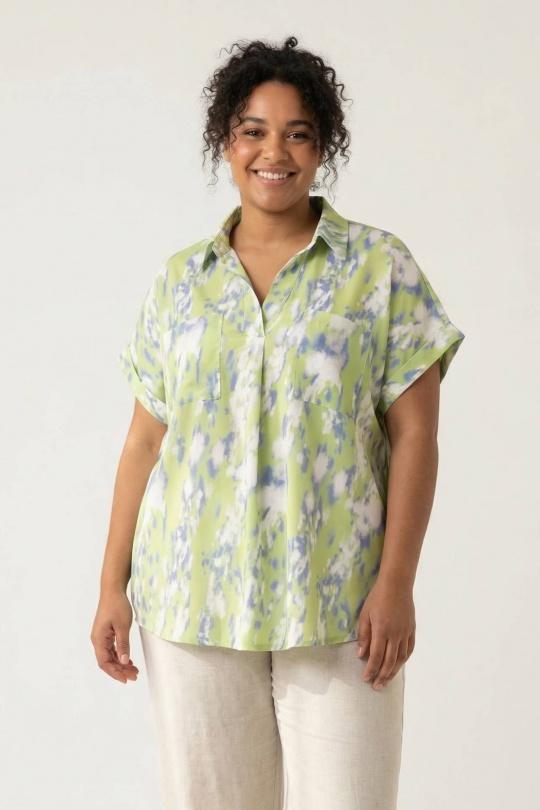 Chemises & blouses Femme Vert Pomme Rouge C6561 Efashion Paris