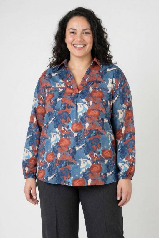 Chemises & blouses Femme Bleu Pomme Rouge C6632 Efashion Paris