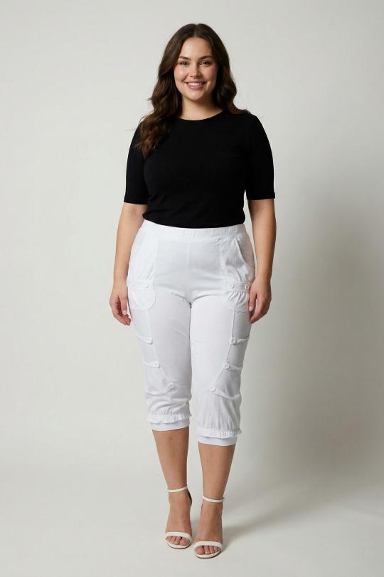 Pantacourts Femme Blanc Pomme Rouge B192 Efashion Paris