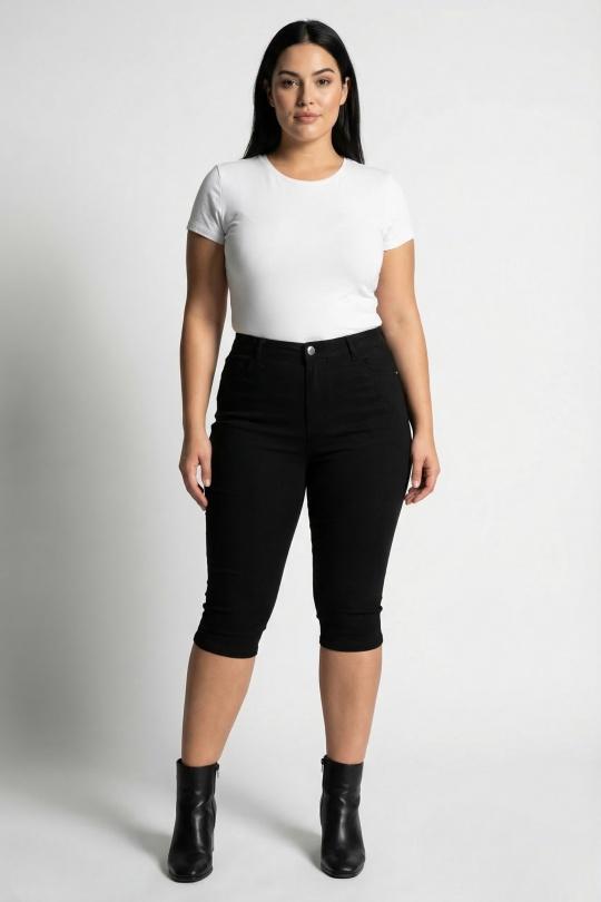 Pantacourts Femme Noir Pomme Rouge B232 Efashion Paris