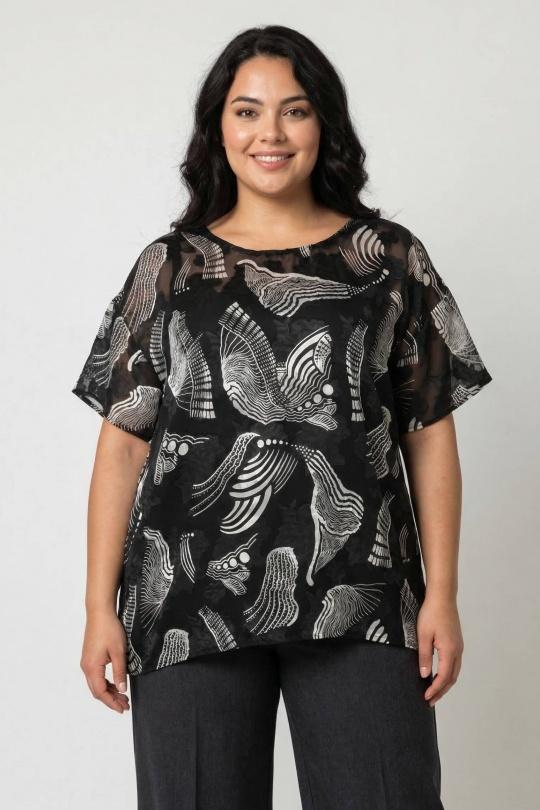 Tops Femme Noir Pomme Rouge C6597 Efashion Paris