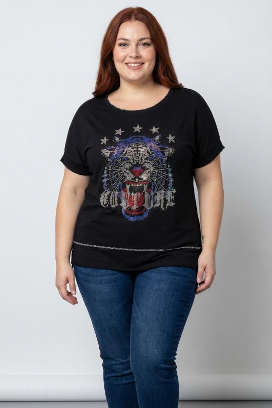  Maglietta Donna Black Pomme Rouge T51946 Efashion Paris