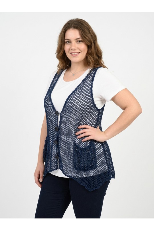 Gilets Femme Bleu Pomme Rouge PA318-BLEU Efashion Paris