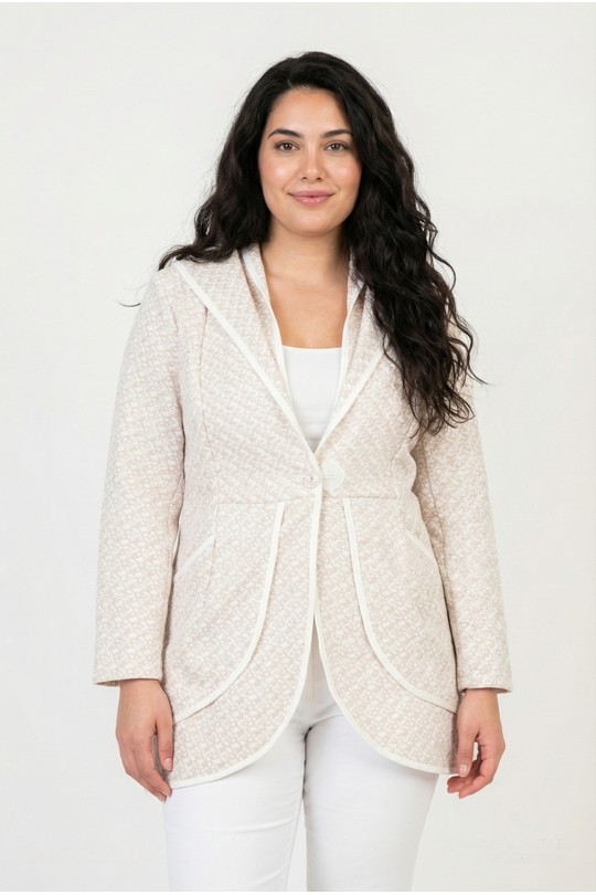 Jackets Women Beige Pomme Rouge P-A531 Efashion Paris