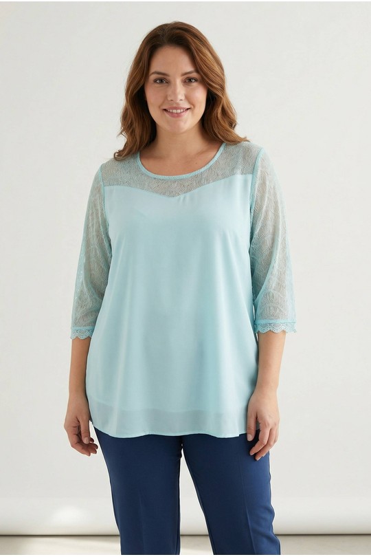 Shirts & blouses  Women Turquoise Pomme Rouge P-A581 Efashion Paris