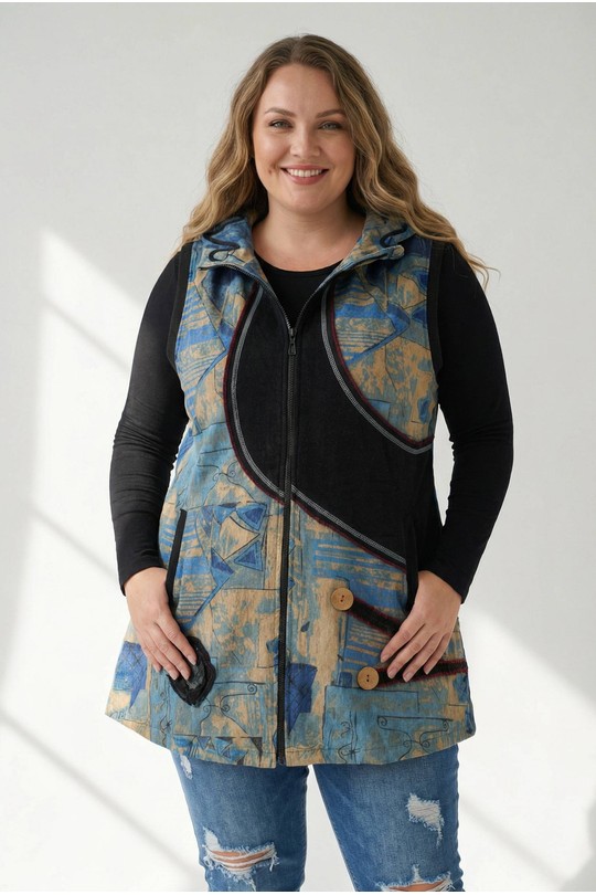 Gilets Femme Bleu Pomme Rouge P-A705 Efashion Paris