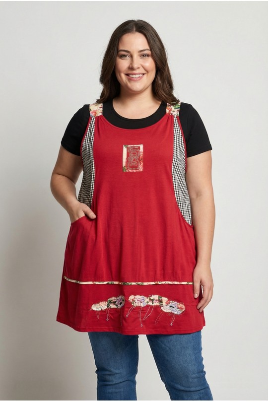 Tuniques Femme Rouge Pomme Rouge P-A592 Efashion Paris