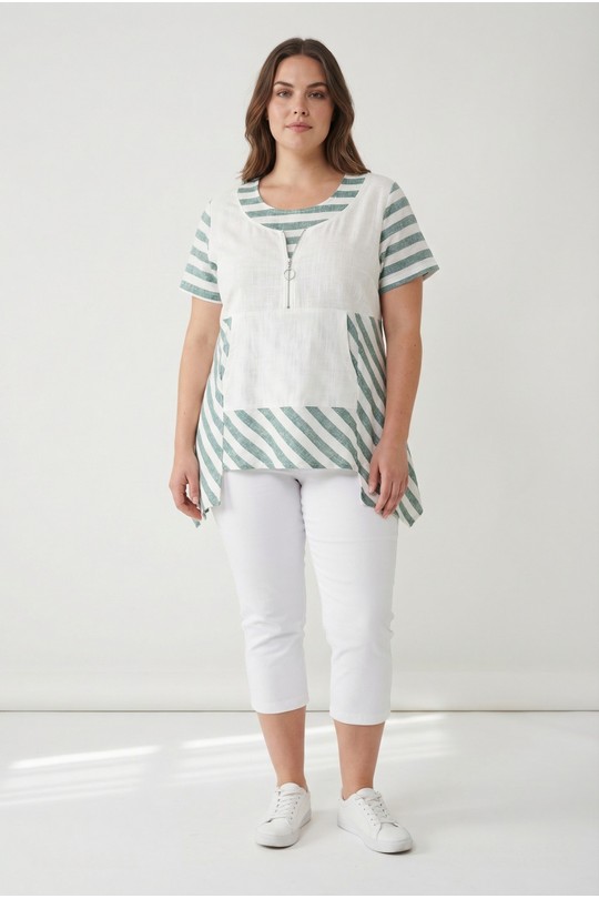 Tunics Women Green Pomme Rouge P-C6226 Efashion Paris