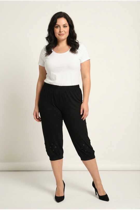 Pantacourts Femme Noir Pomme Rouge P-B158 Efashion Paris