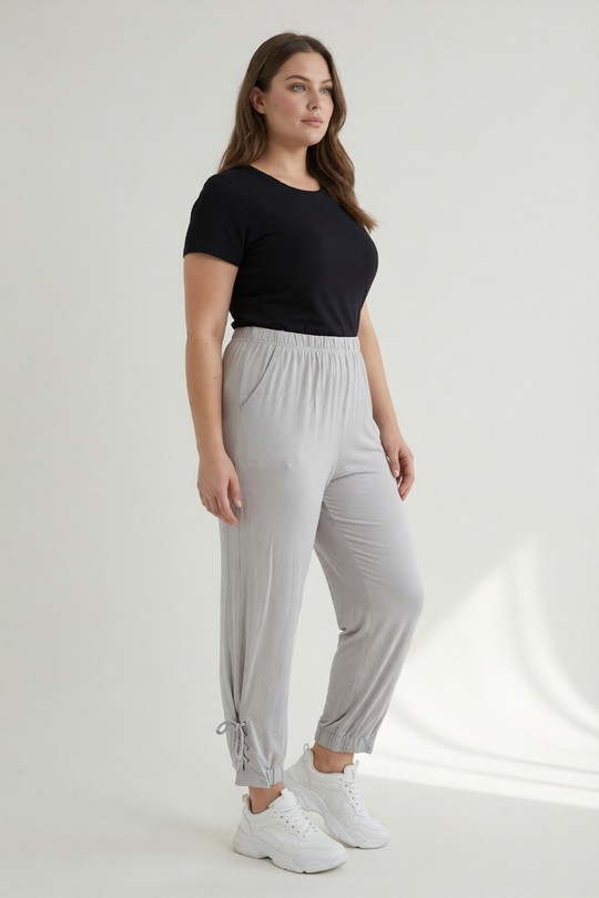 Trousers Women Grey Pomme Rouge P-B131 Efashion Paris