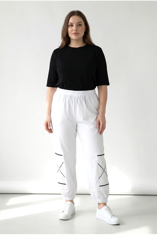Pantalones Mujer White Pomme Rouge P-B175 Efashion Paris