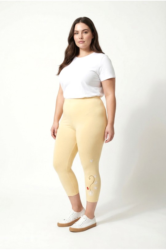 Leggings  Femme Beige Pomme Rouge P-B028 Efashion Paris