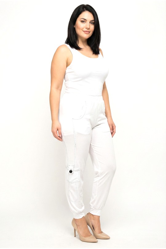Pantalones Mujer White Pomme Rouge P-B101 Efashion Paris