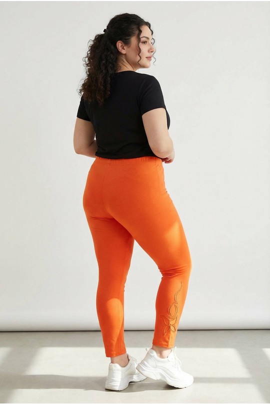 Leggings  Femme Orange Pomme Rouge P-B207 Efashion Paris