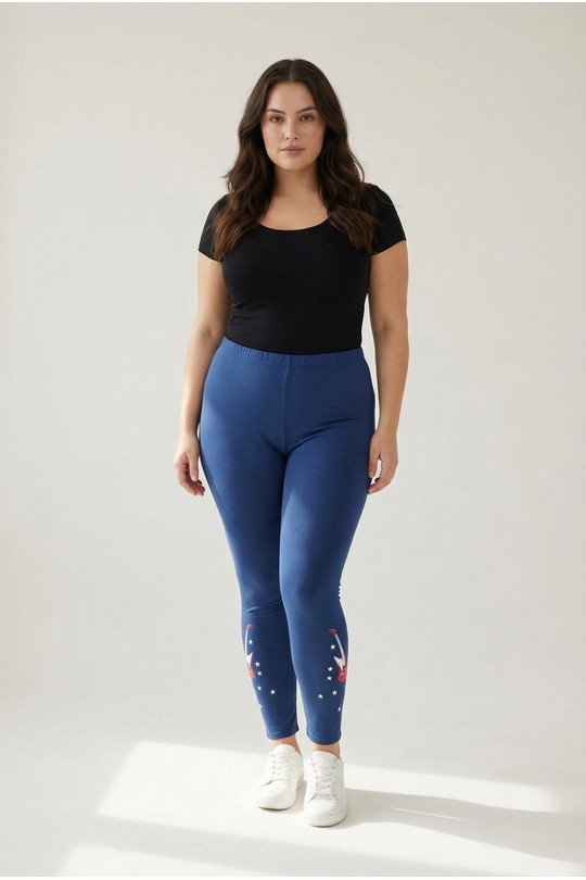 Leggings  Femme Bleu Pomme Rouge P-B155 Efashion Paris