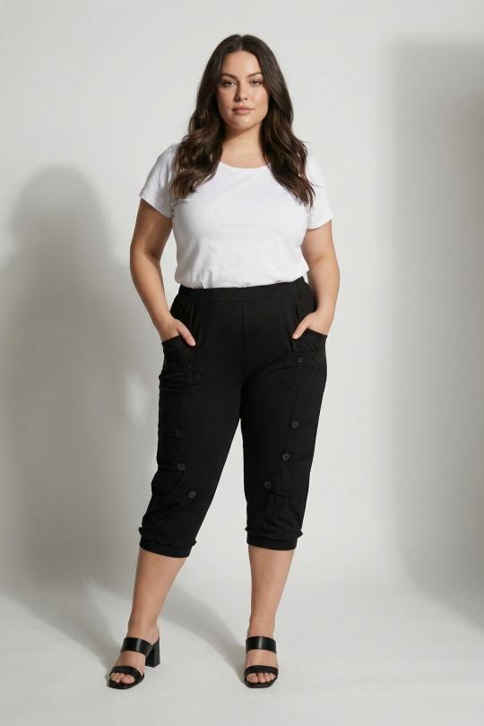 Pantacourts Femme Noir Pomme Rouge B192 Efashion Paris