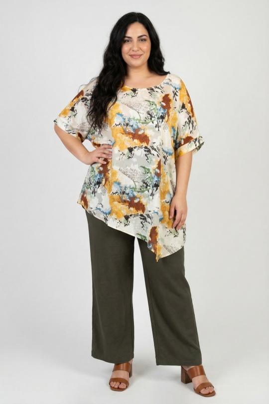 Tuniques Femme Jaune Pomme Rouge C6596 Efashion Paris