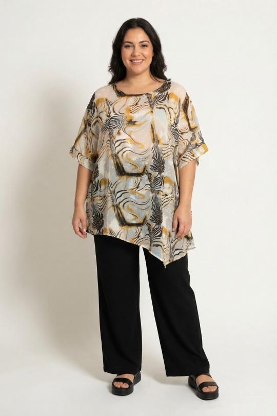 Tuniques Femme Noir Pomme Rouge C6596 Efashion Paris