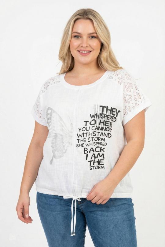 T-shirts Femme Blanc Pomme Rouge C8010 Efashion Paris