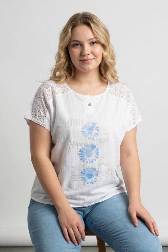 T-shirts Femme Blanc Pomme Rouge C8011 Efashion Paris