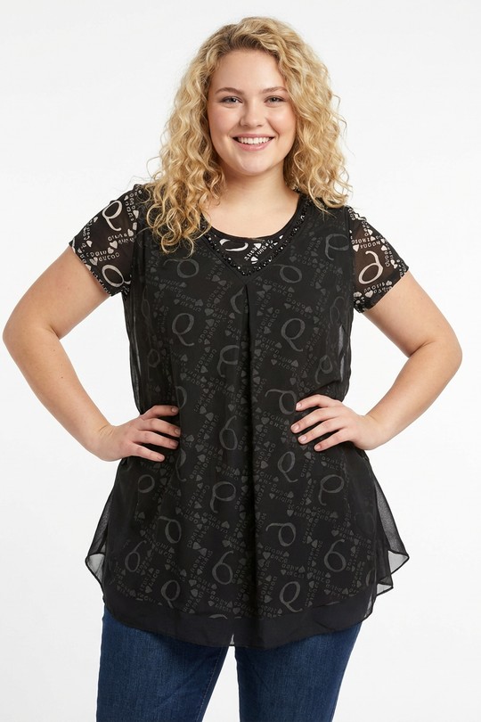 Tops Femme Noir Pomme Rouge PA209&NOIR Efashion Paris