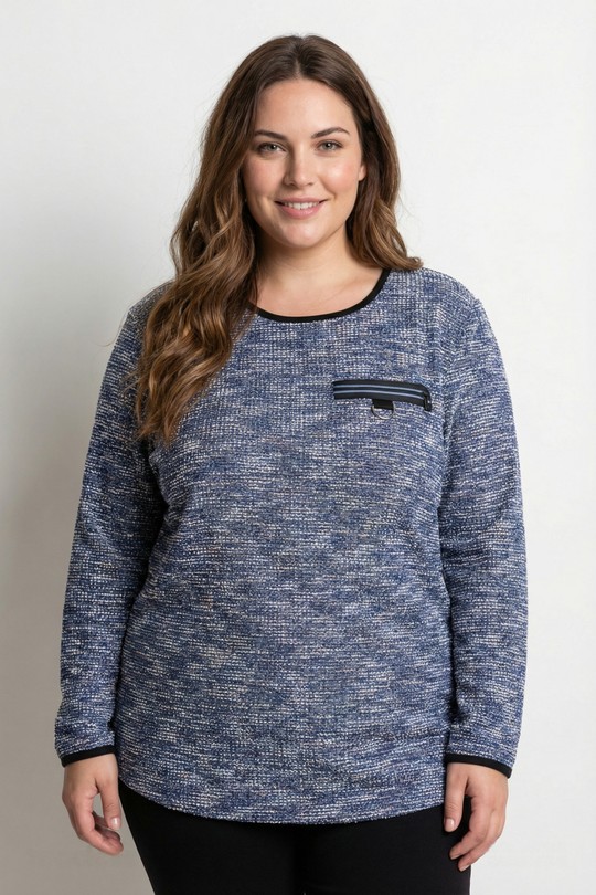 Pulls Femme Bleu Pomme Rouge PC6177&BLEU Efashion Paris