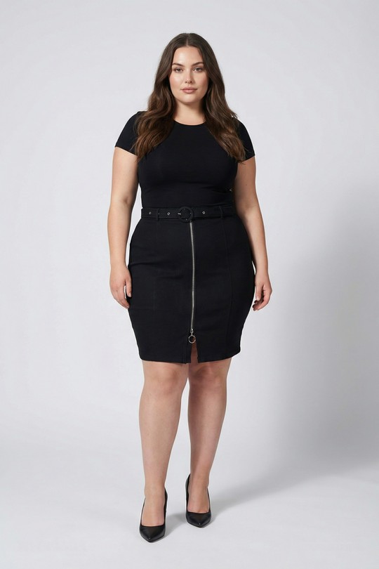 Jupes Femme Noir Pomme Rouge PJ202&NOIR Efashion Paris