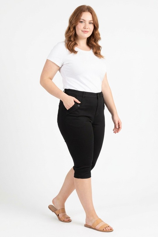 Pantacourts Femme Noir Pomme Rouge PB301&NOIR Efashion Paris