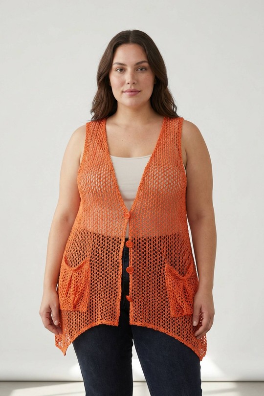 Cardigans Women Orange Pomme Rouge PA318&ORANGE Efashion Paris