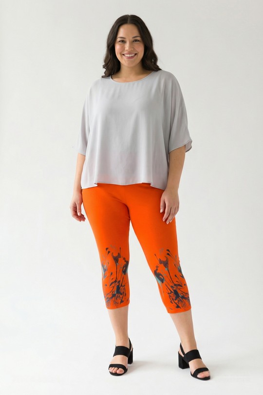 Leggings  Femme Orange Pomme Rouge PB115&Orange Efashion Paris