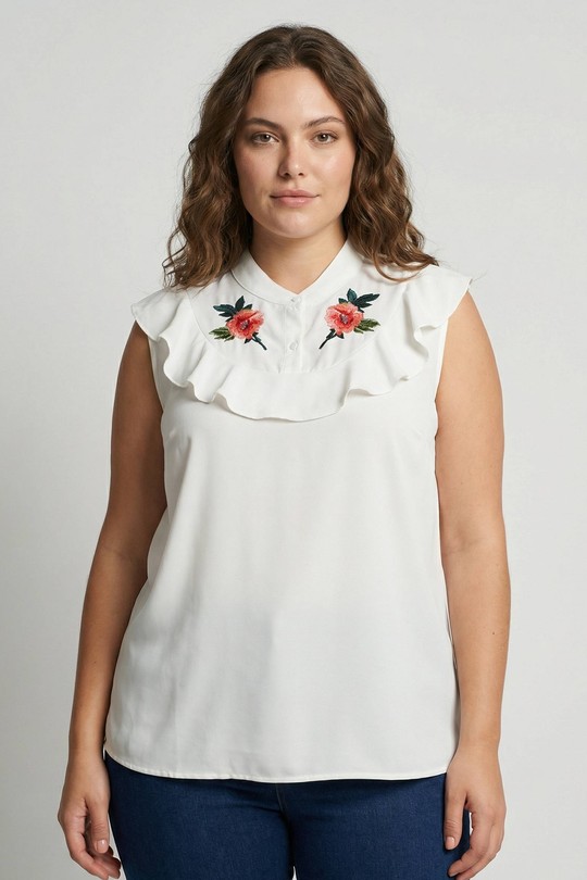 Tops Femme Blanc Pomme Rouge PA965&Blanc Efashion Paris