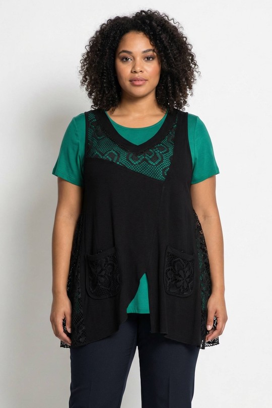 Tuniques Femme Vert Pomme Rouge PA595&Vert Efashion Paris