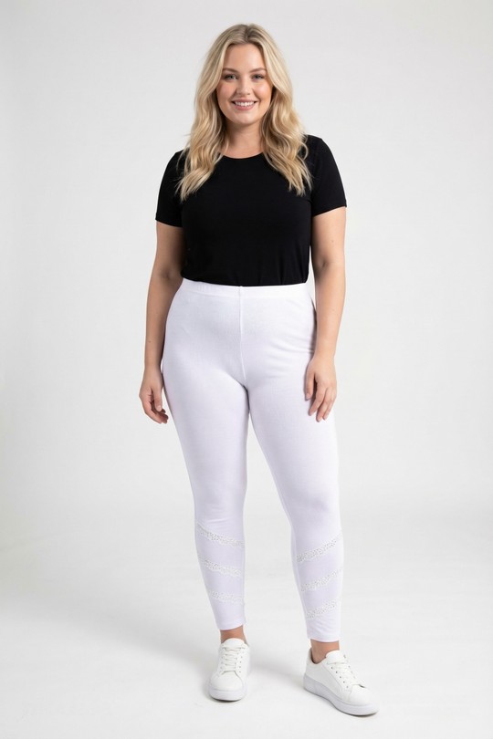 Leggings  Femme Blanc Pomme Rouge PB225&Blanc Efashion Paris