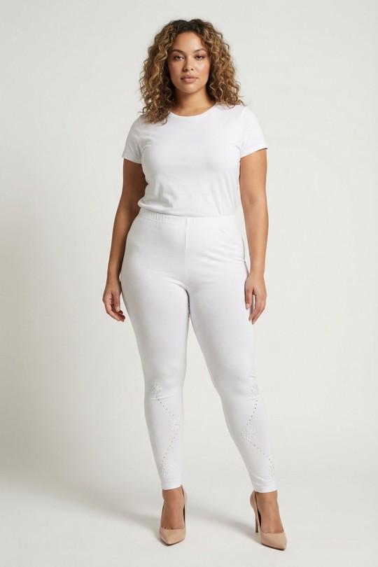 Leggings  Femme Blanc Pomme Rouge PB135&BLANC Efashion Paris