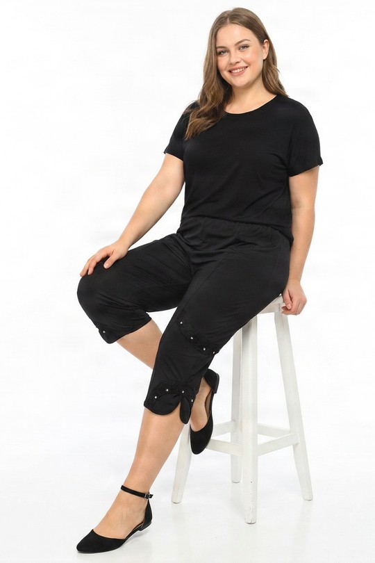 Pantacourts Femme Noir Pomme Rouge PB160&Noir Efashion Paris