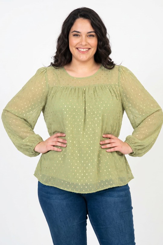 Chemises & blouses Femme Vert Pomme Rouge PC6579&Vert Efashion Paris